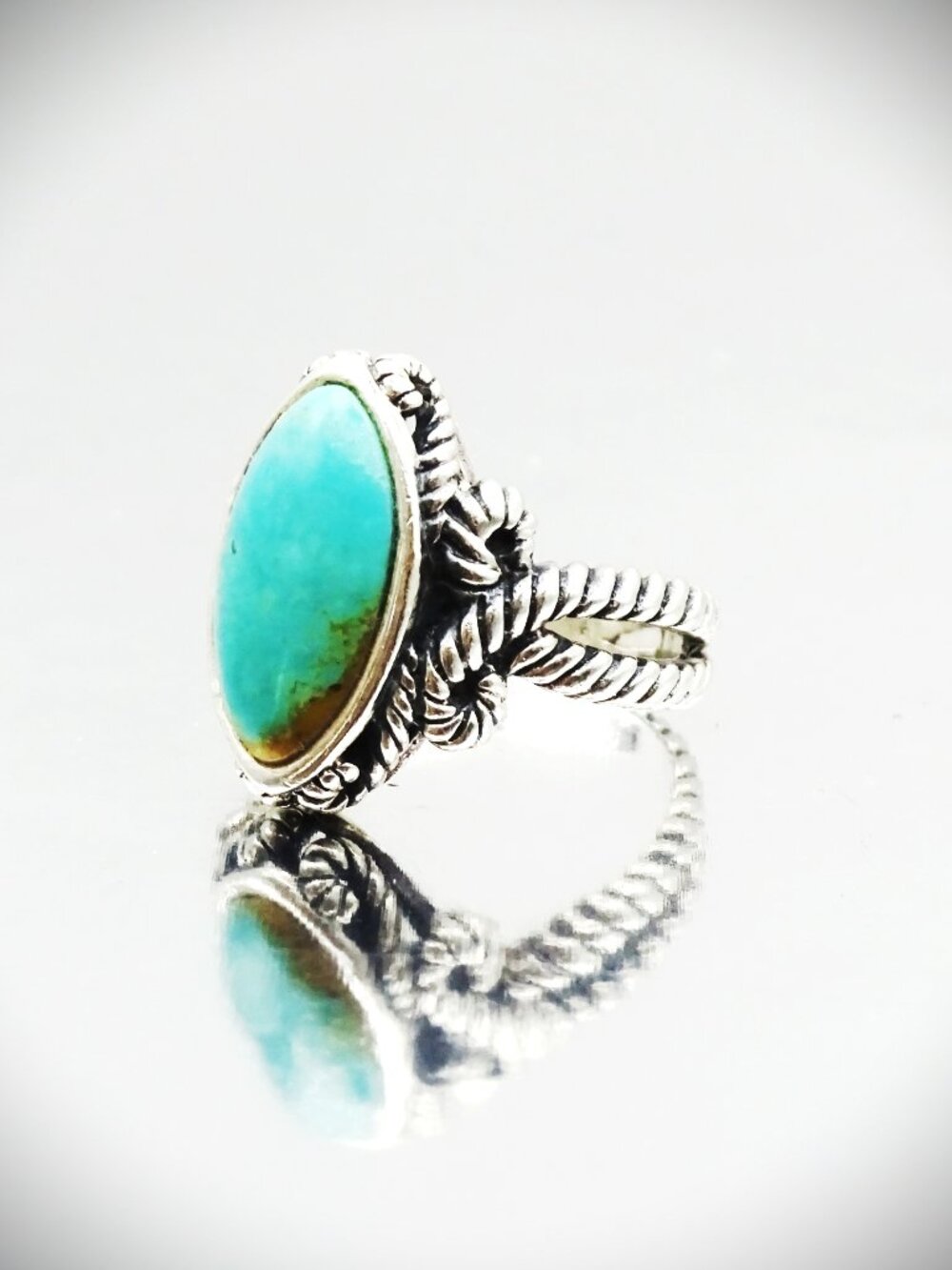 BARSE EUC Sterling Silver and Blue Turquoise Ring Size 8 - Picture 4 of 7